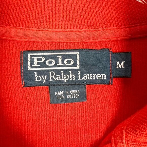 Polo Ralph Lauren Sweater Men's M Orange Quarter-Zip Pullover Collegiate Preppy - Picture 7 of 15